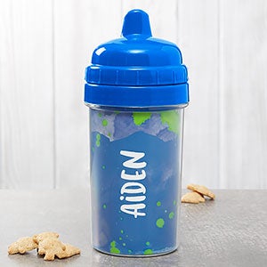 Watercolor Name Personalized 10 oz. Blue Sippy Cup - 23844-B