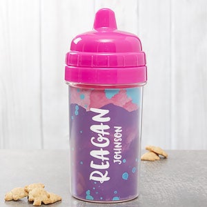 Watercolor Name Personalized 10 oz. Sippy Cup- Pink - 23844-P