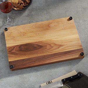 Maple Leaf Engraved Walnut Cutting Board with Handles