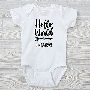 Hello World Personalized Baby Bodysuit - 23931-CBB