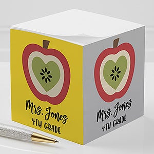 Teachers Apple Personalized Paper Note Cube - 23953