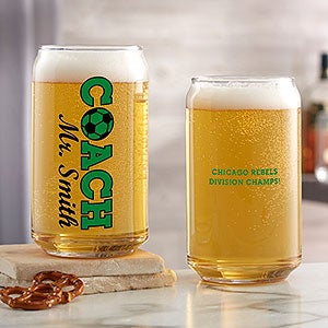 Coach Personalized 16 oz. Beer Can Glass - 24016-B