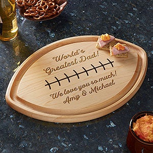 Greatest Dad Personalized Football Shaped Cutting Board - 24048