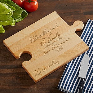 Family Blessings Personalized Puzzle Piece Cutting Board - 24049