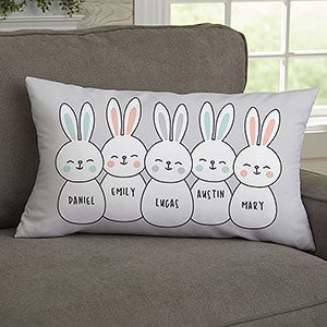 Bunny Family Personalized Lumbar Throw Pillow - 24126-LB