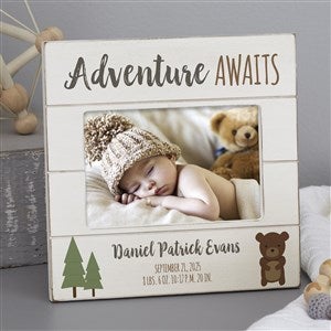 Woodland Adventure Bear Personalized Shiplap Frame - 24259-B