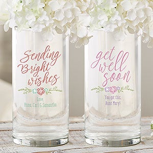 Get Well Soon Personalized Personalized Cylinder Glass Vase - 24286