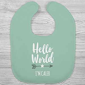 Hello World Personalized Baby Bib - 24385-B