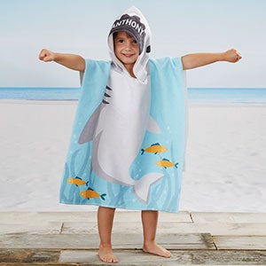 Shark Personalized Kids Poncho Beach  Pool Towel - 24391