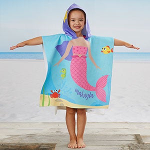 Mermaid Personalized Kids Poncho Beach & Pool Towel - 24392