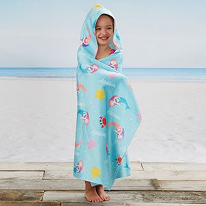 Mermaid Adventure Personalized Kids Hooded Beach  Pool Towel - 24394