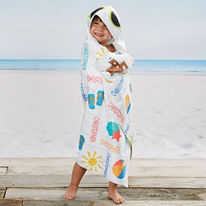 Beach Fun Personalized Kids Hooded Beach  Pool Towel - 24398