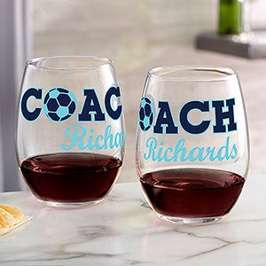 Coach Personalized Stemless Wine Glass - 24469-S