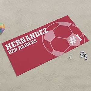 Soccer Personalized 35x72 Beach Towel - 24471-L