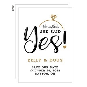 She Said Yes Save the Date Cards - Premium - 24482-C-Premium