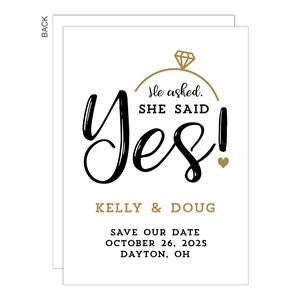 She Said Yes Save the Date Cards - Premium - 24482-C-Premium