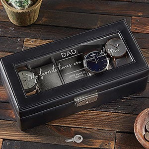 Message to Dad Personalized Leather 5 Slot Watch Box - 24516