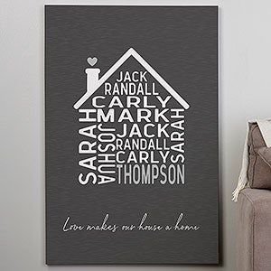 Family Home Personalized Canvas Print - 32 x 48 - 24533-32x48