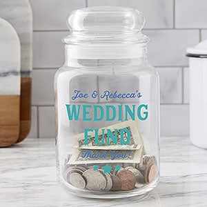 Wedding Fund Personalized Glass Money Jar - 24539