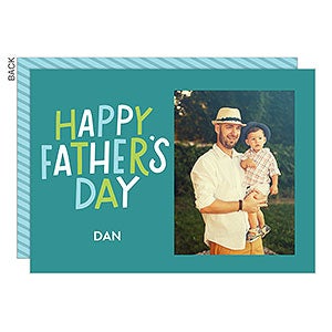 Happy Fathers Day Script Photo Card - 24542