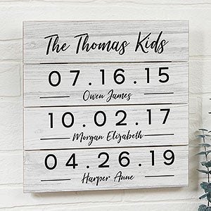 Memorable Dates Personalized Wooden Shiplap Sign- 12 x 12 - 24547-12x12