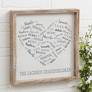 Farmhouse Heart Personalized Whitewashed Barnwood Frame Wall Art- 12 x 12 - 24548-12x12