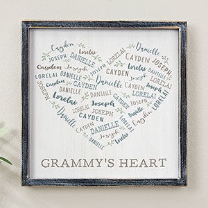 Farmhouse Heart Personalized Blackwashed Wood Wall Art 12x12 - 24548B-12x12