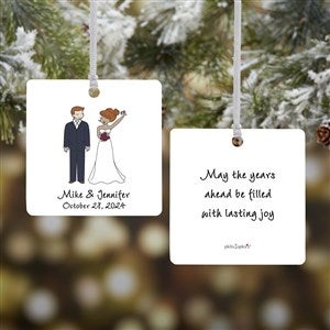 Wedding Couple philoSophies® Personalized Square Photo Ornament- 2.75 Metal - - 24565-2M