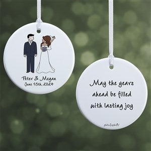 Wedding Couple philoSophies® Personalized Ornament- 2.85 Glossy - 2 Sided - 24565-2