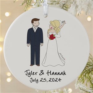 Wedding Couple philoSophies® Personalized Ornament-3.75 Matte - 1 Sided - 24565-1L