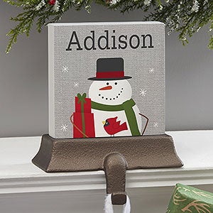 Wintry Cheer Snowman Personalized Stocking Holder - 24583-SM