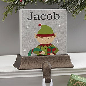 Wintry Cheer Elf Personalized Stocking Holder - 24583-E