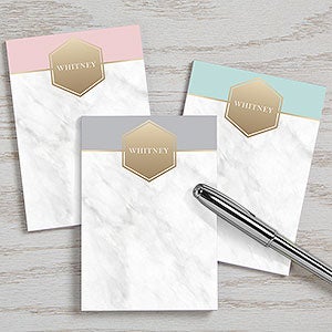 Modern Marble Personalized Mini Notepad Set of 3 - 24608