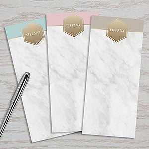 Modern Marble Personalized Notepad Set Of 3 - 24619