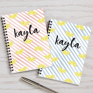 Striped Lemons Personalized Journals - Set of 2 - 24632