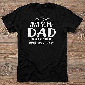 This Awesome Dad Belongs To Personalized Hanes® Adult T-Shirt - 24708-AT