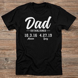 Personalized Dad Established T-Shirt - 24709-AT