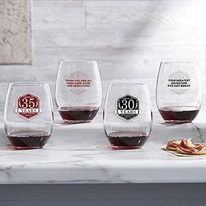 Retirement Personalized 21 oz Stemless Wine Glass - 24719-S