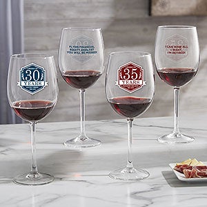 Retirement Personalized Red Wine Glass - 24719-R
