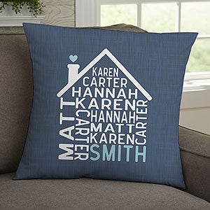Family Home Personalized 18-inch Velvet Throw Pillow - 24759-LV