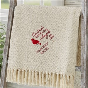 Cardinal Memorial Embroidered Afghan - 24783