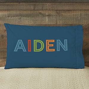 Boys Colorful Name Personalized Pillowcase - 24819-F