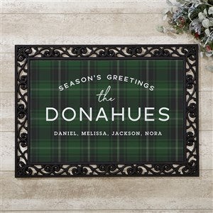 Christmas Plaid Personalized Doormat- 18x27 - 24841