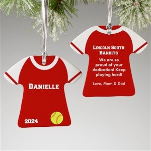 2-Sided Softball Sports Jersey Personalized T-Shirt Ornament - 24913-2