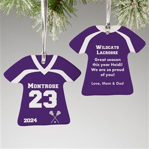2-Sided Lacrosse Sports Jersey Personalized T-Shirt Ornament - 24914-2