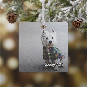 Pet Photo Memories Personalized Square Ornament- 2.75 Metal - 1 Sided - 24916-1M