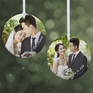 Wedding Photo Memories Personalized Ornament- 2.85 Glossy - 2 Sided - 24917-2S