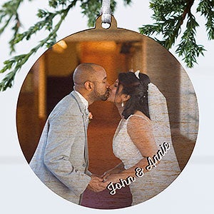 Wedding Photo Memories Personalized Ornament- 3.75 Wood - 1 Sided - 24917-1W
