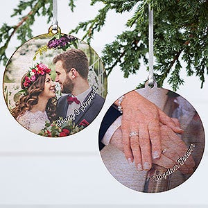 Wedding Photo Memories Personalized Ornament - 2 Sided Wood - 24917-2W