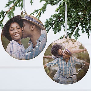 Cute Couple Photo Personalized Ornament - 2 Sided Wood - 24918-2W